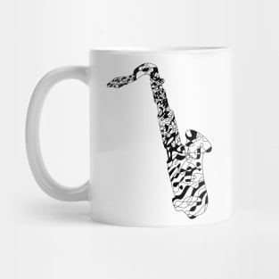 Sax black abstract // Jazz Lover Mug